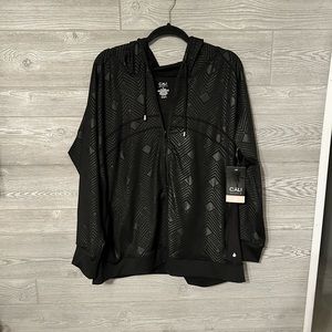 Cali‎ Sport Mesh Insert Full Zip Stretch Hooded Runner Track Jacket size 3X